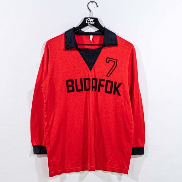 Budafuk Hungary Long Sleeve Soccer Jersey Blokecore Futbol Large VTG 70s 80s - Picture 1 of 7